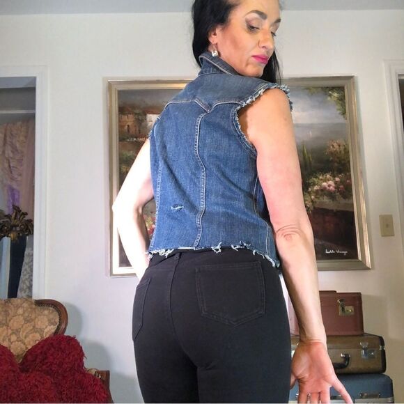 Gap denim jean distressed vest - Picture 2 of 5